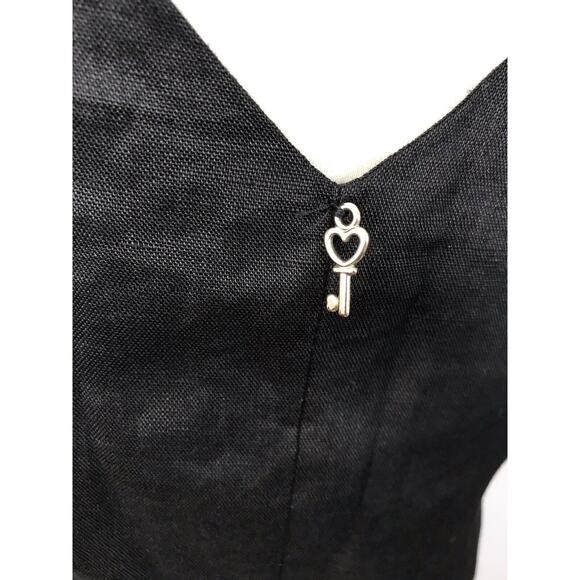 Rinascimento Dress Fit Flare Tank Tulle Linen Black FLAWS - Picture 12 of 12